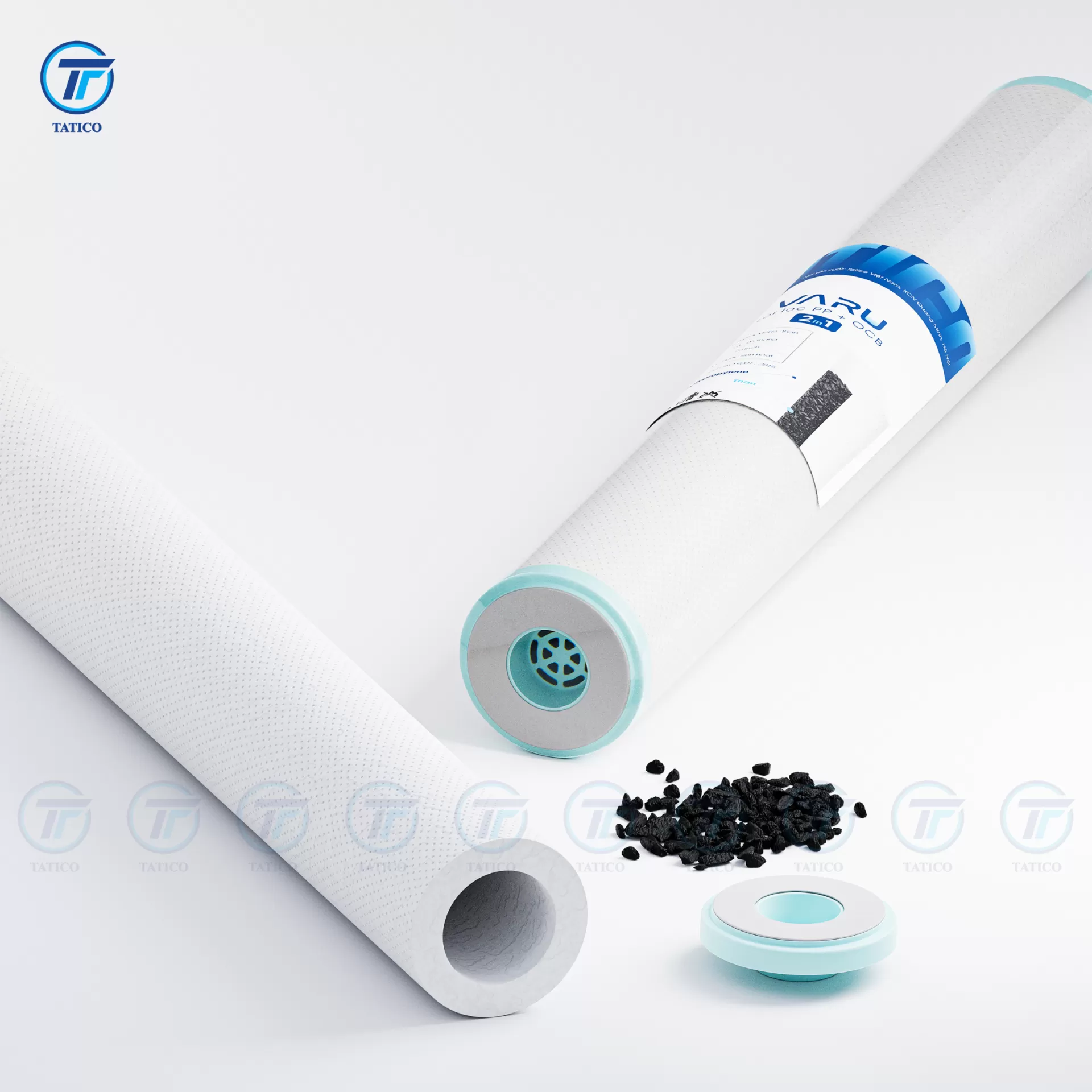 Lõi lọc nước 2in1 bông PP và OCB VARU 20 inch